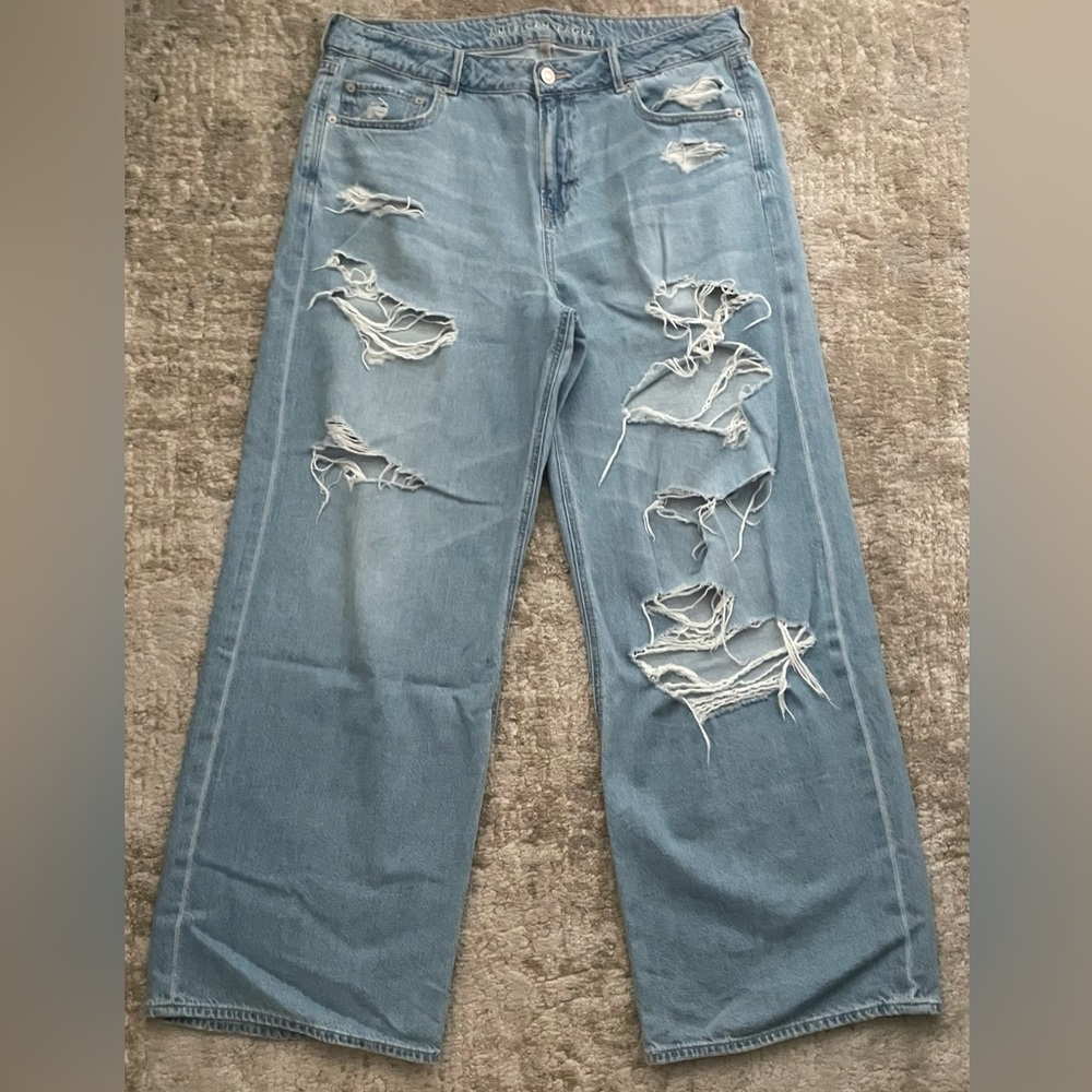 Men’s distressed blowout straight baggy jeans - SIZE 30W x 28L